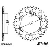 Reťazová rozeta JT JTR 698-44 44T, 520